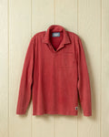 Long Sleeve Salt Washed Polo in Crimson