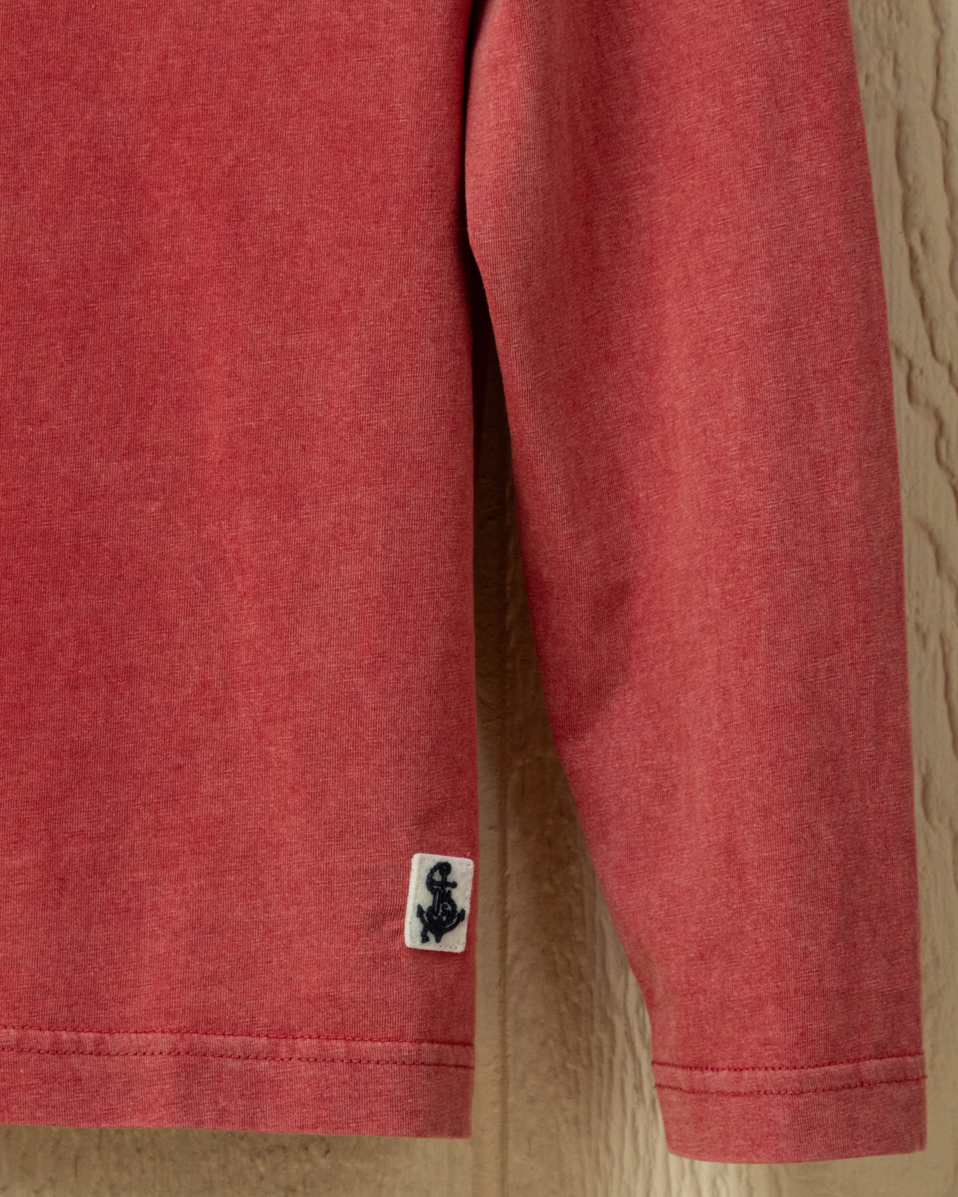 Long Sleeve Salt Washed Polo in Crimson