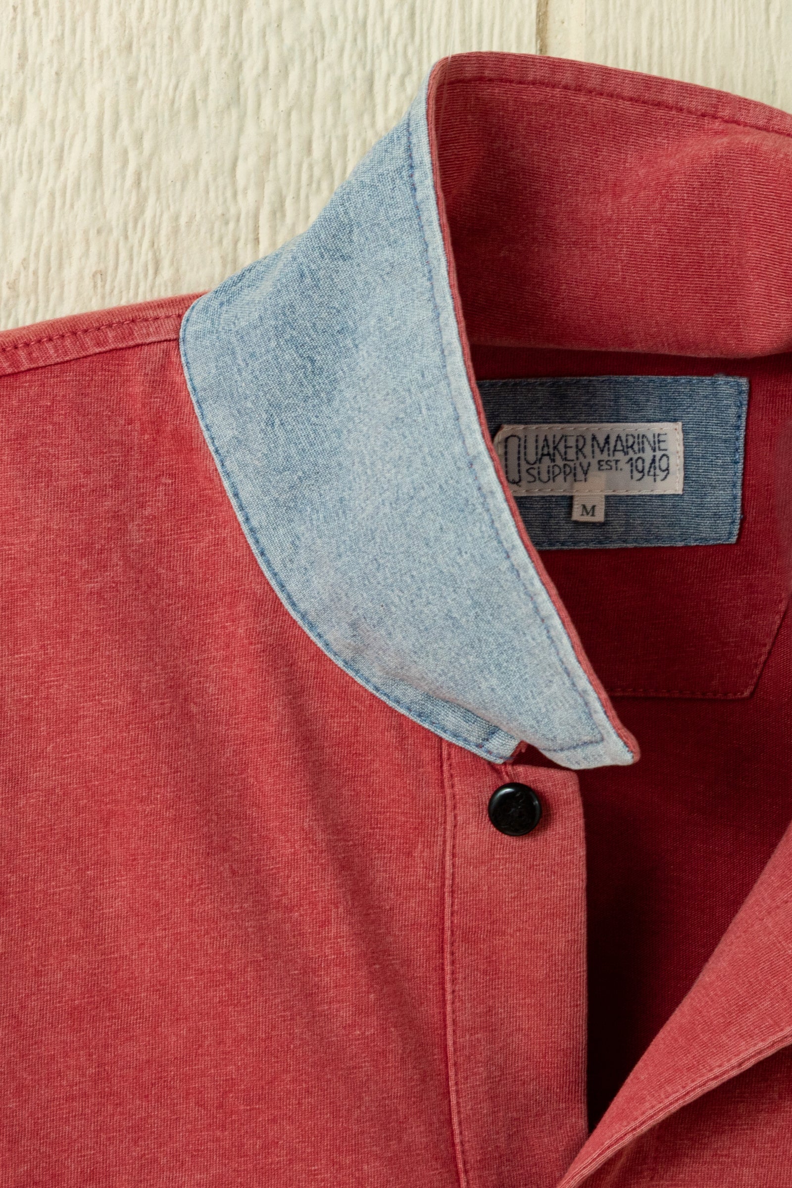 Long Sleeve Salt Washed Polo in Crimson