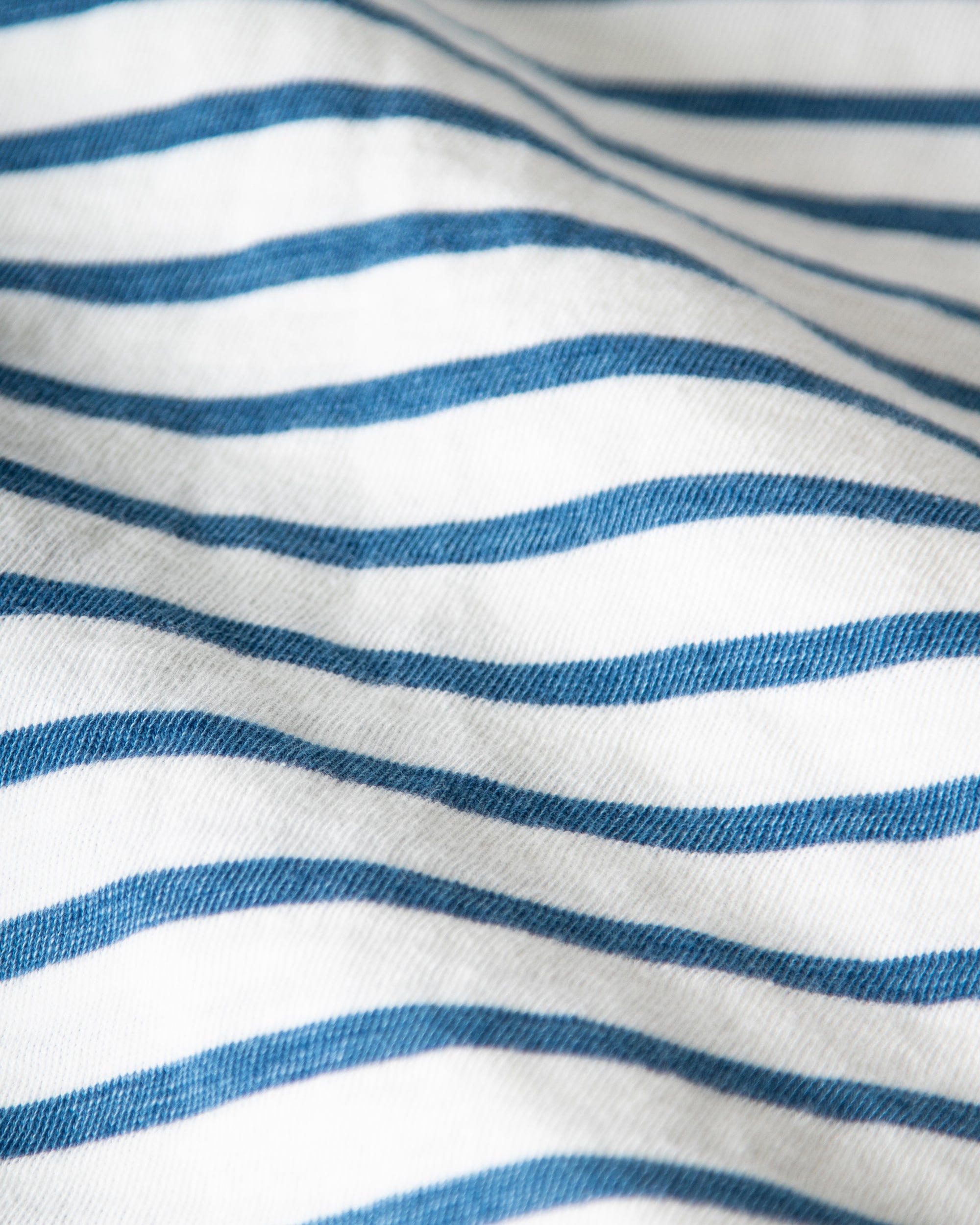 Long Sleeve Indigo Polo in Classic White