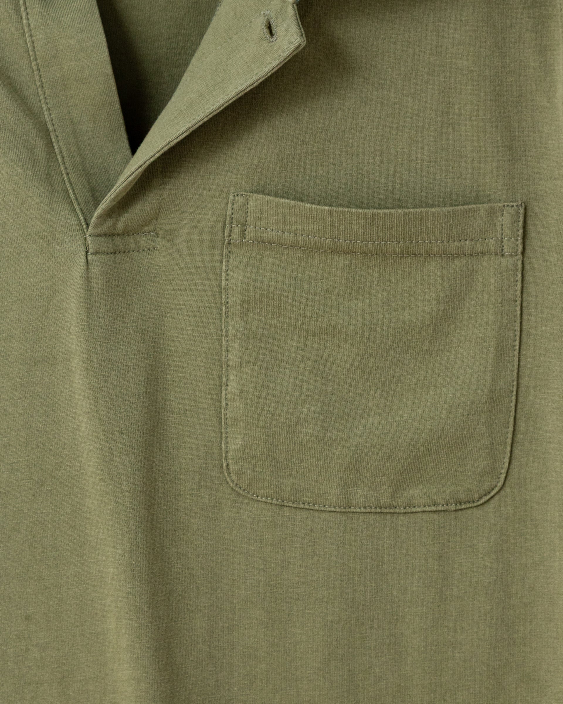 Long Sleeve Salt Washed Polo in Sage