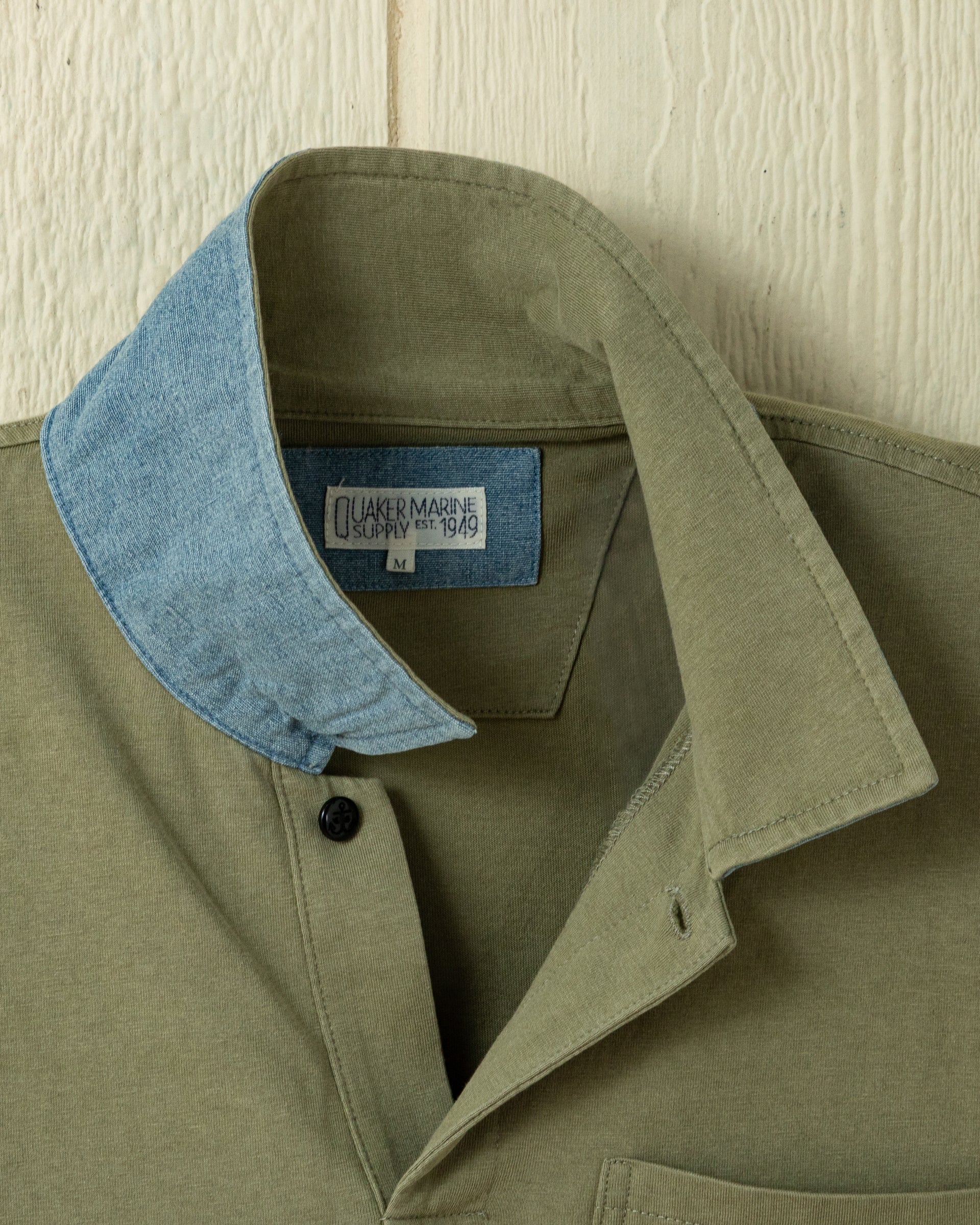 Long Sleeve Salt Washed Polo in Sage