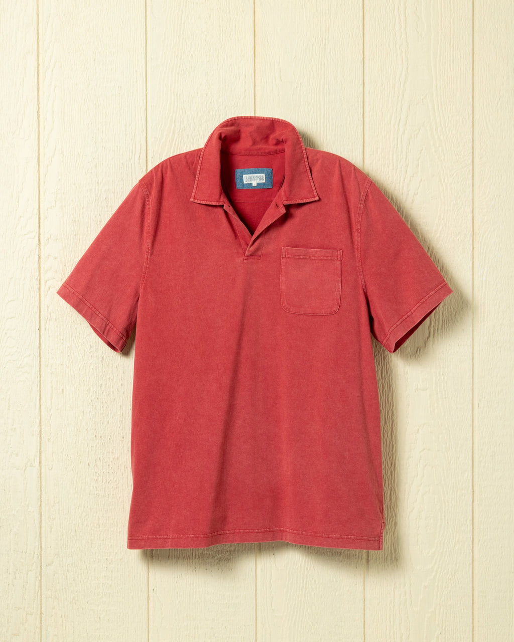 Salt Washed Polo in Crimson