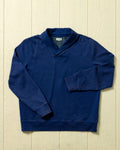 Salt Washed Shawl Collar Pullover in Navy