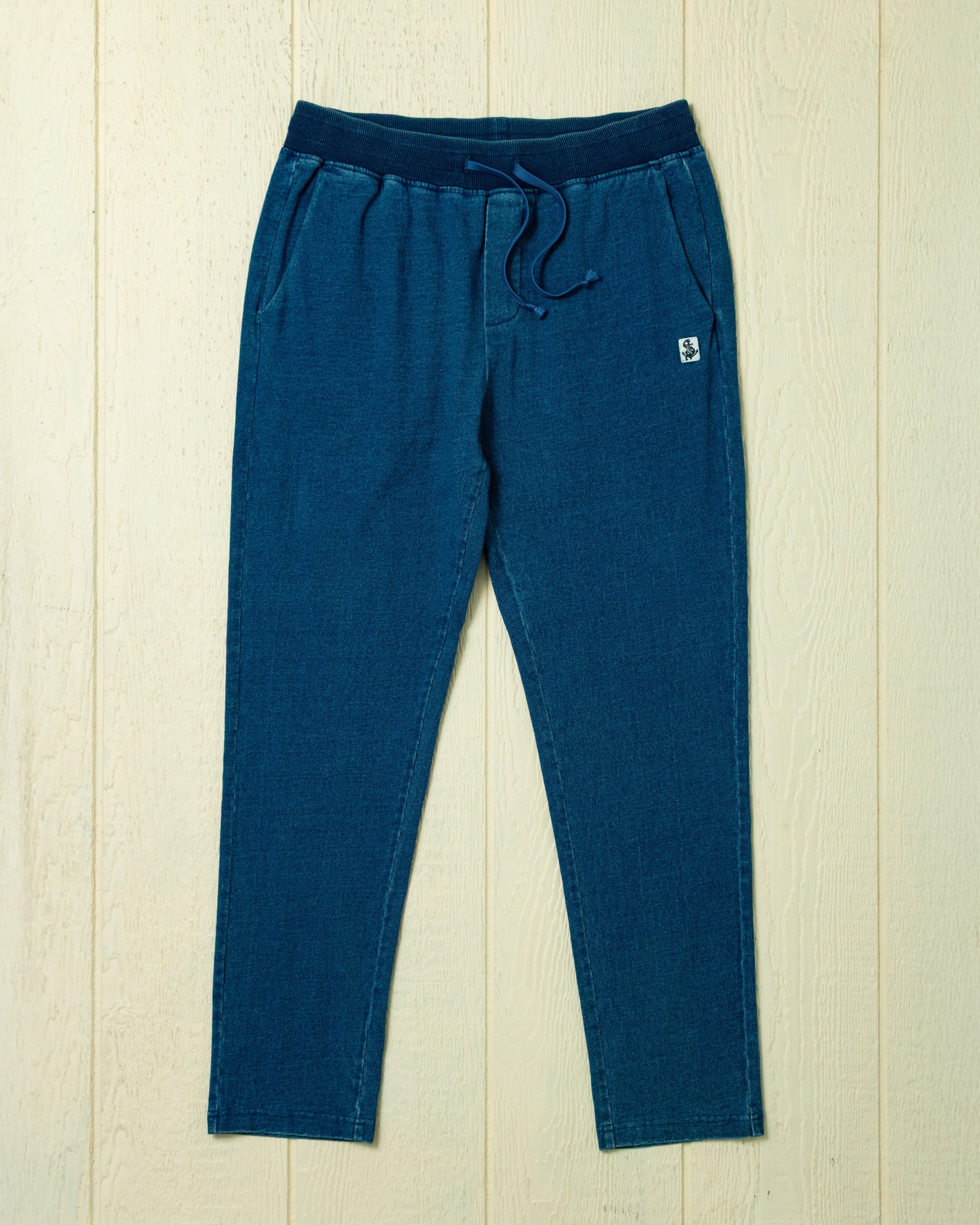 Pant in Dark Wash Indigo Loopback Terry
