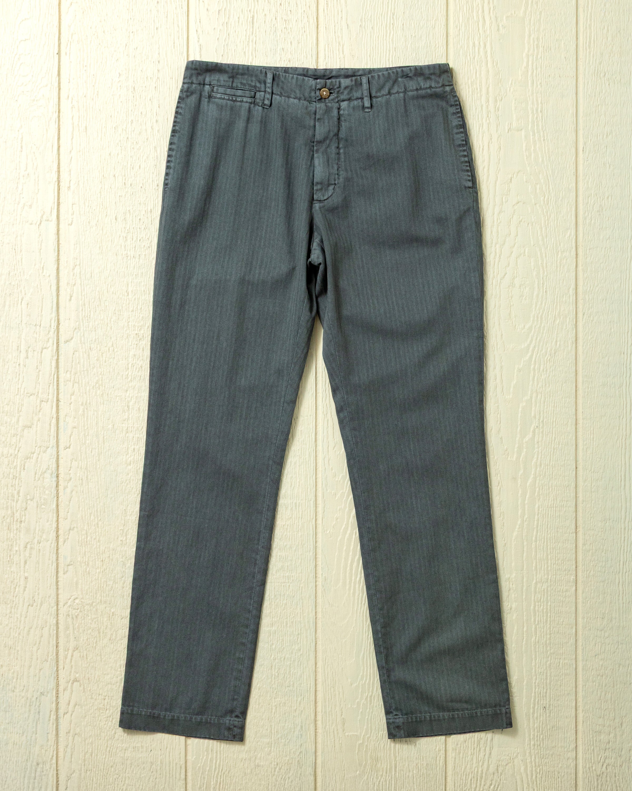 Garment Dyed Pant in Graphite Herringbone Twill