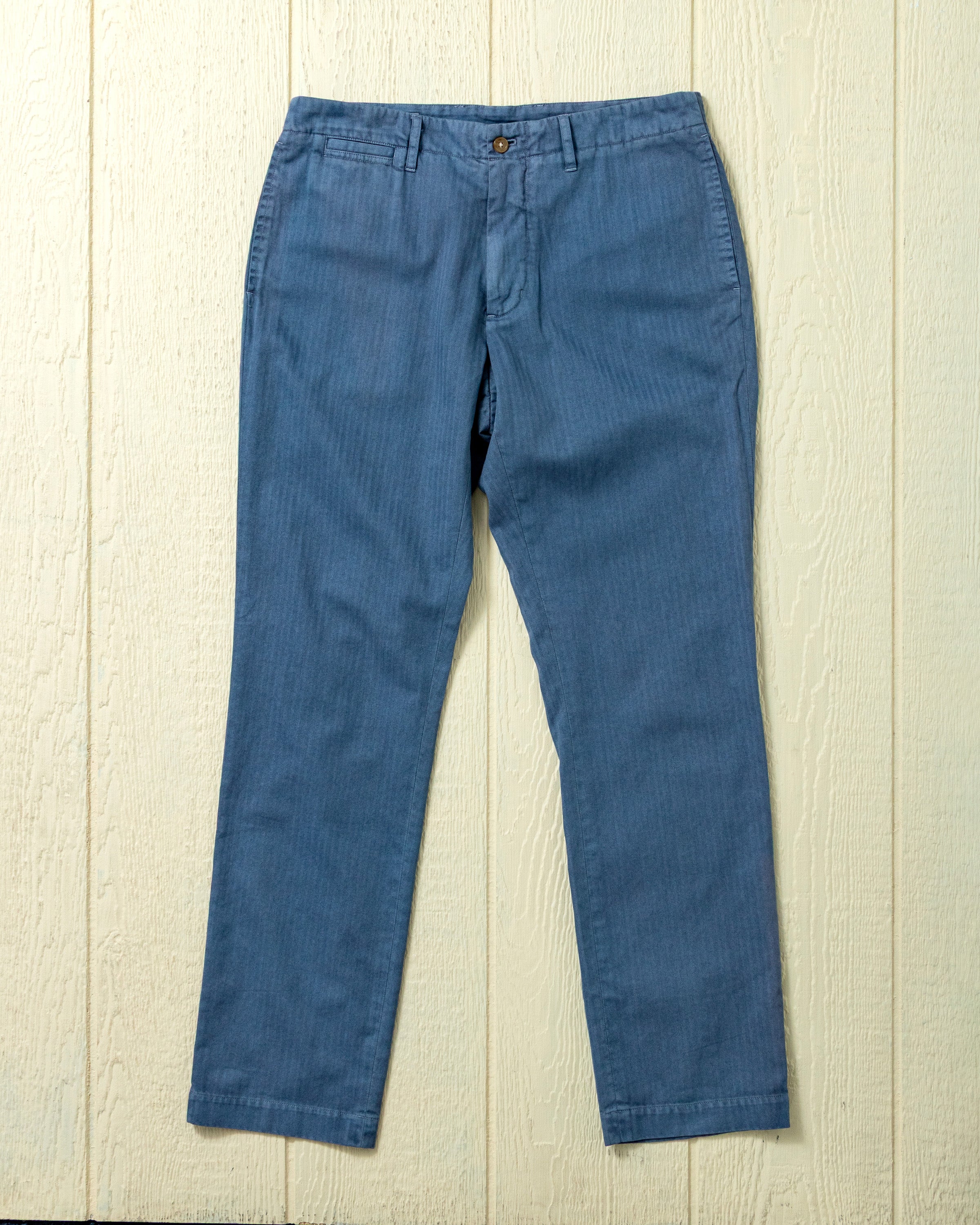 Garment Dyed Pant in Weathered Navy Herringbone Twill