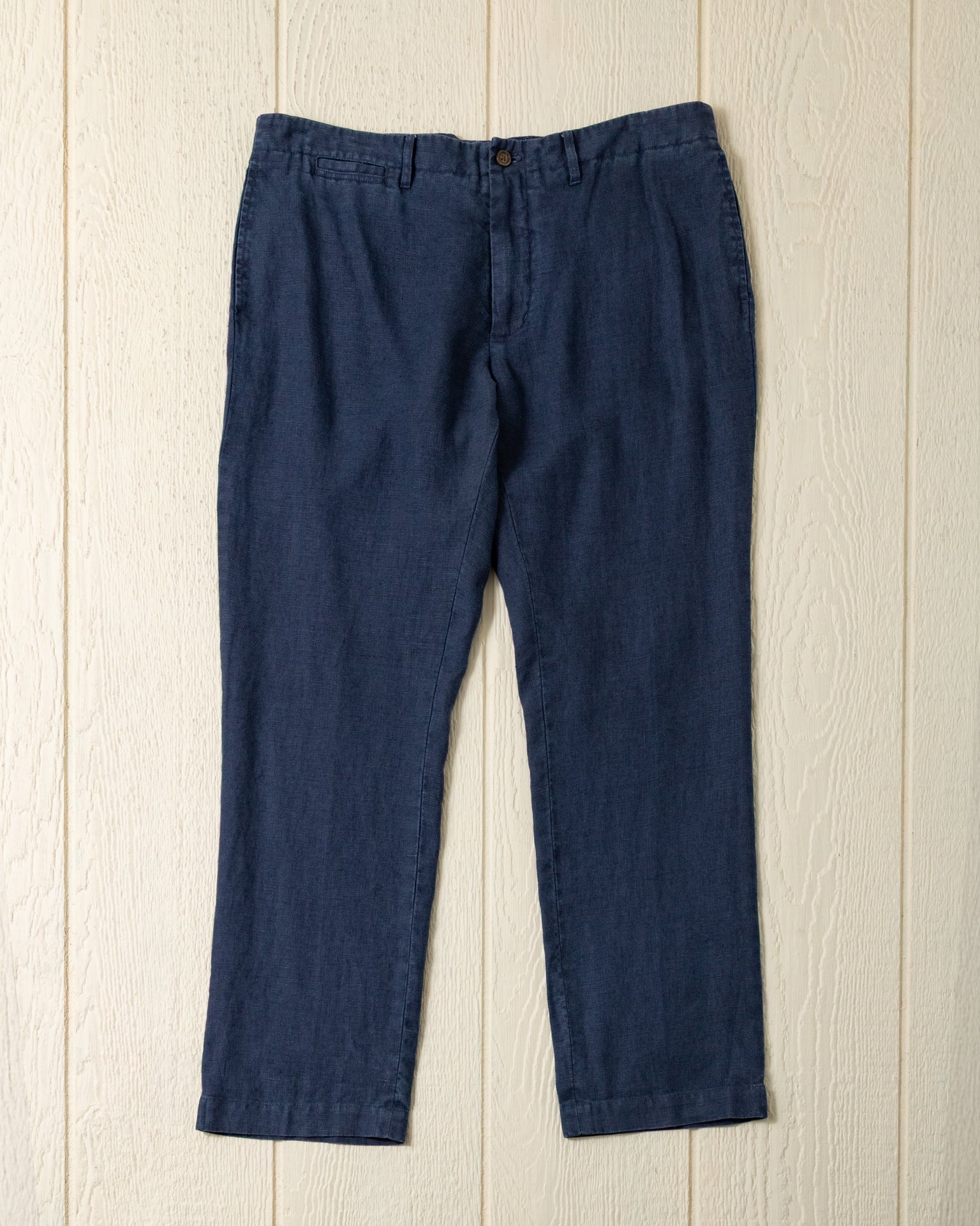 Garment Dyed Linen Pant in Navy