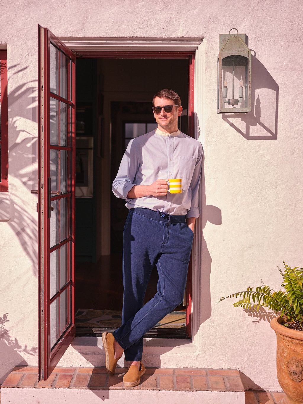 Pant in Dark Wash Indigo Loopback Terry