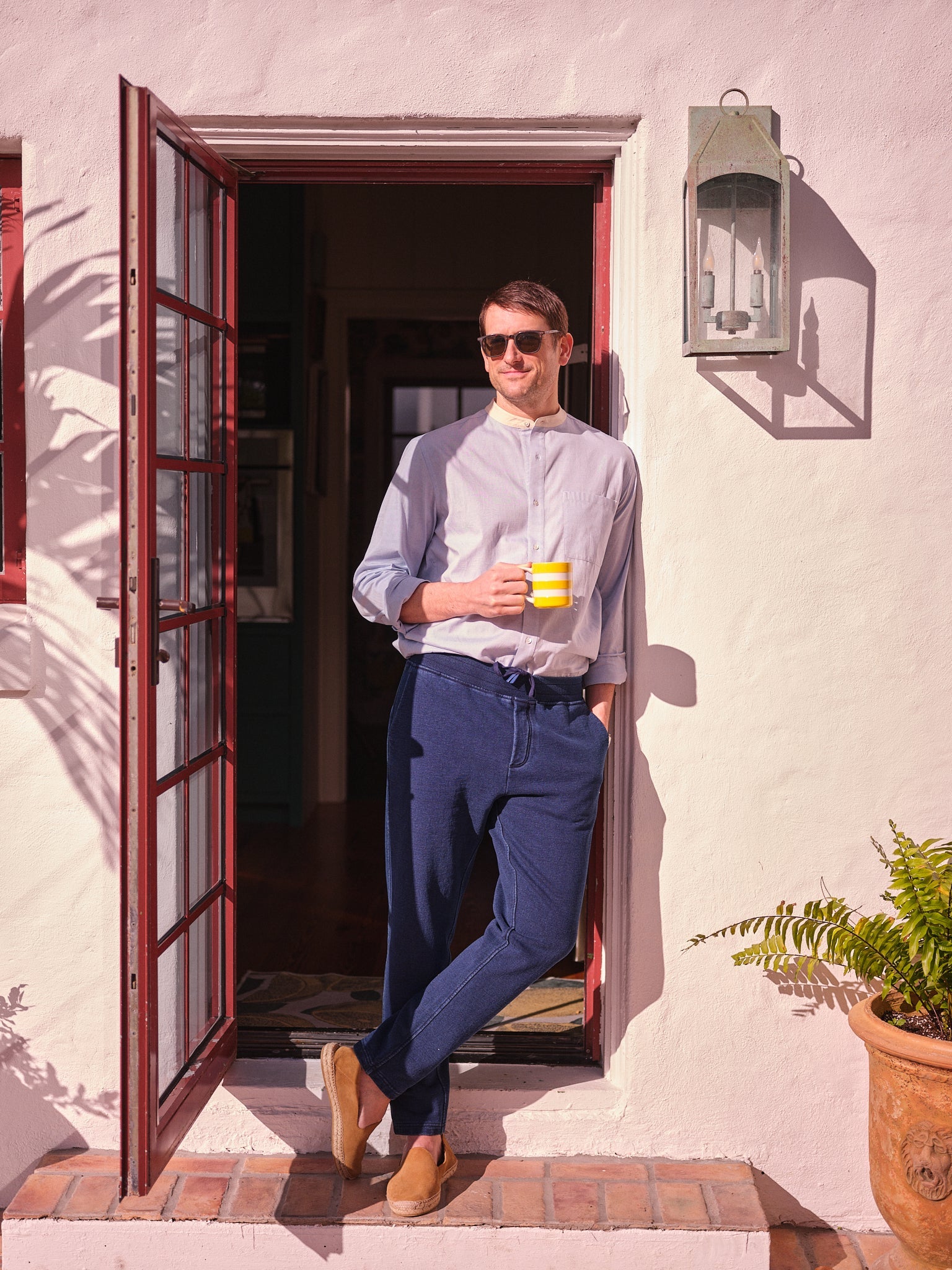 Pant in Dark Wash Indigo Loopback Terry
