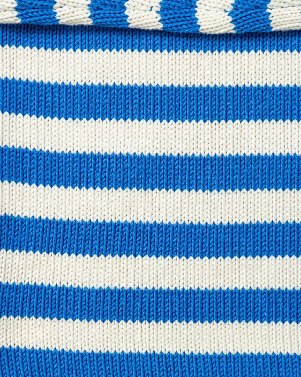 Breton Stripe Fisherman's Sweater in Cerulean/Egret