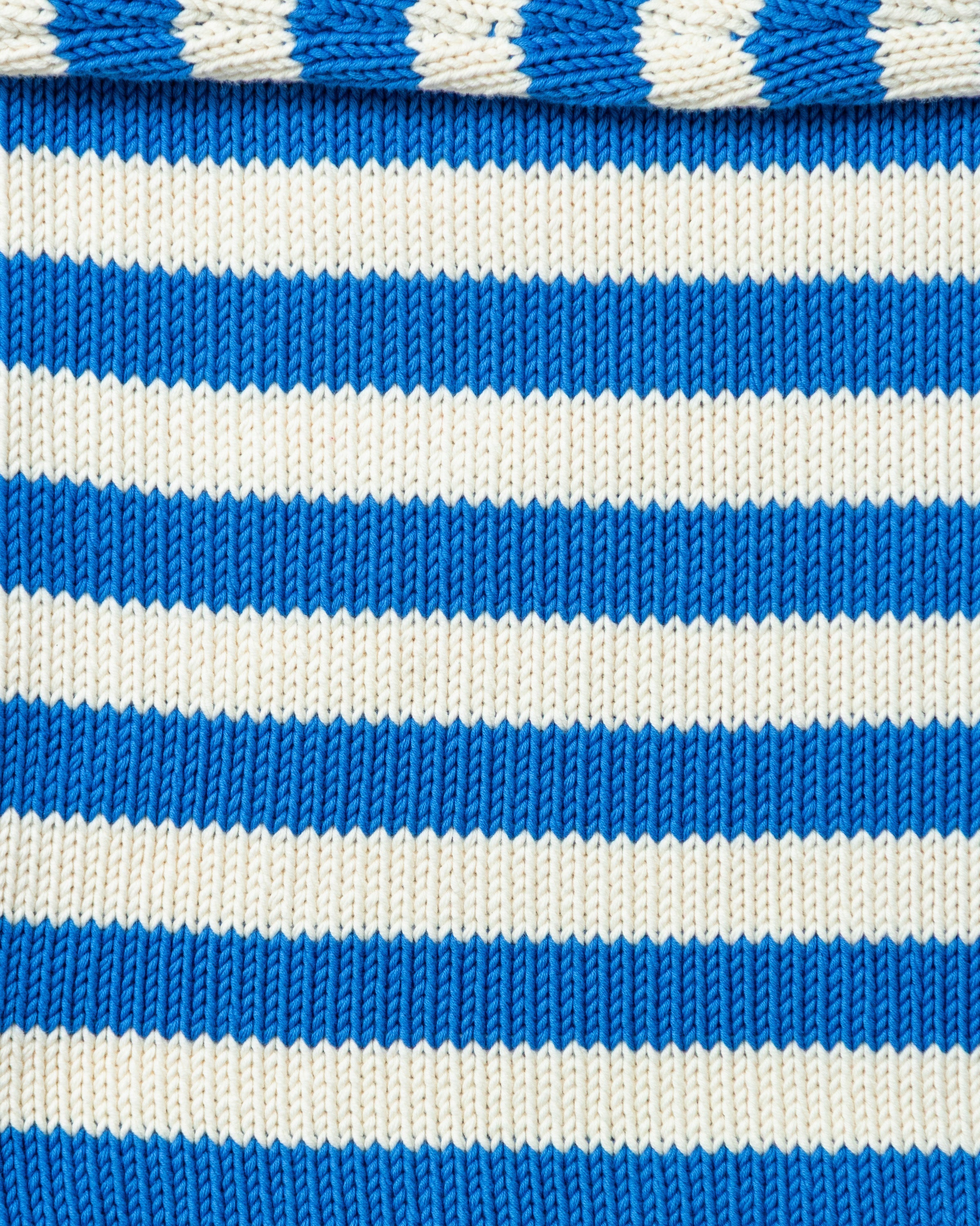 Breton Stripe Fisherman's Sweater in Cerulean/Egret