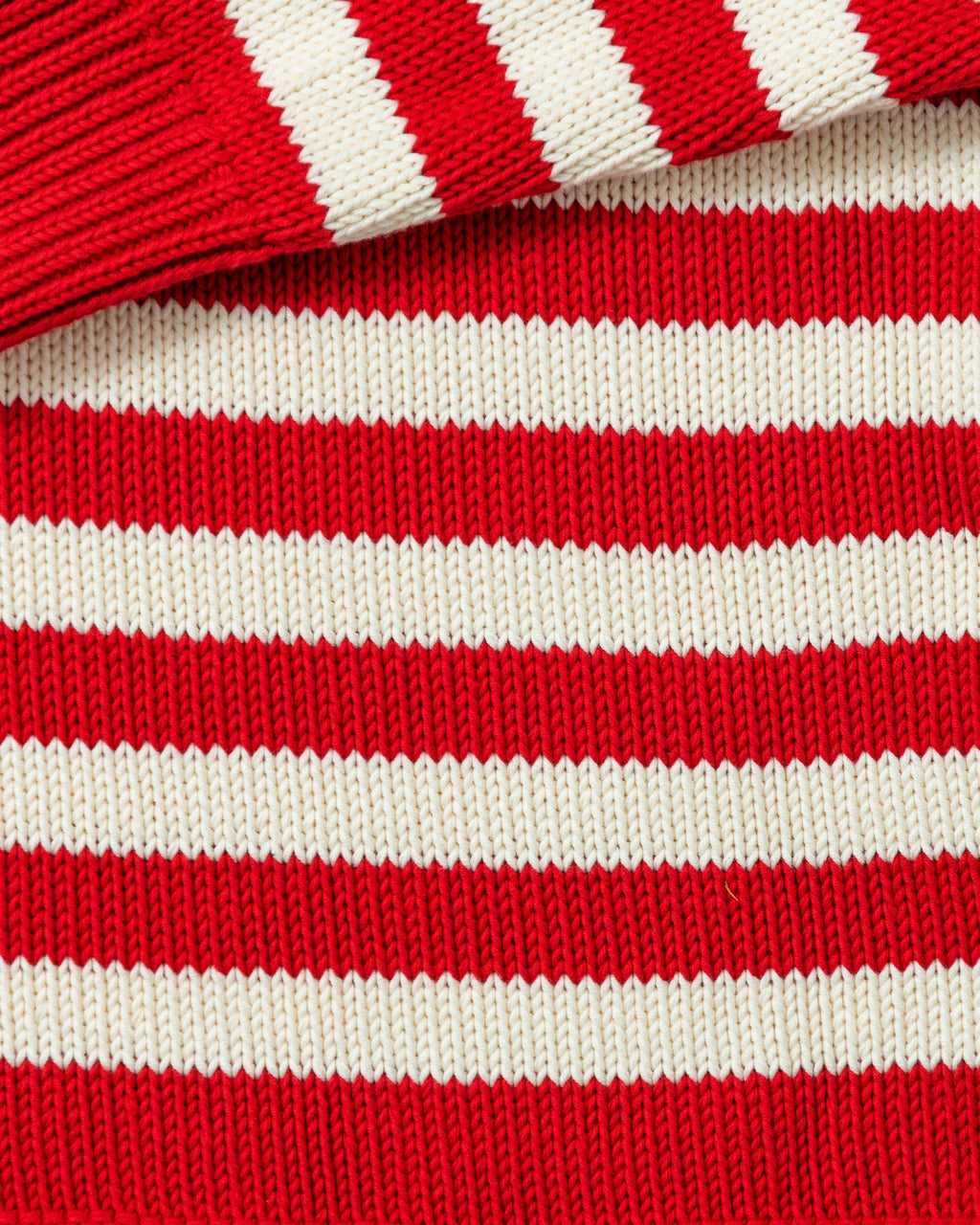 Breton Stripe Fisherman's Sweater in Red/Egret