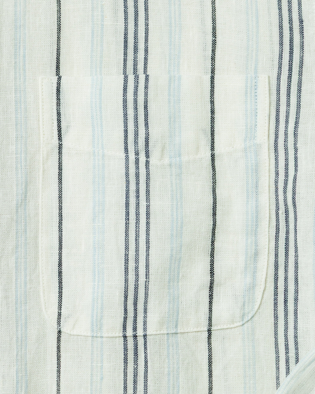 Cotton Linen Variable Stripe Shirt in Atlantic Blue