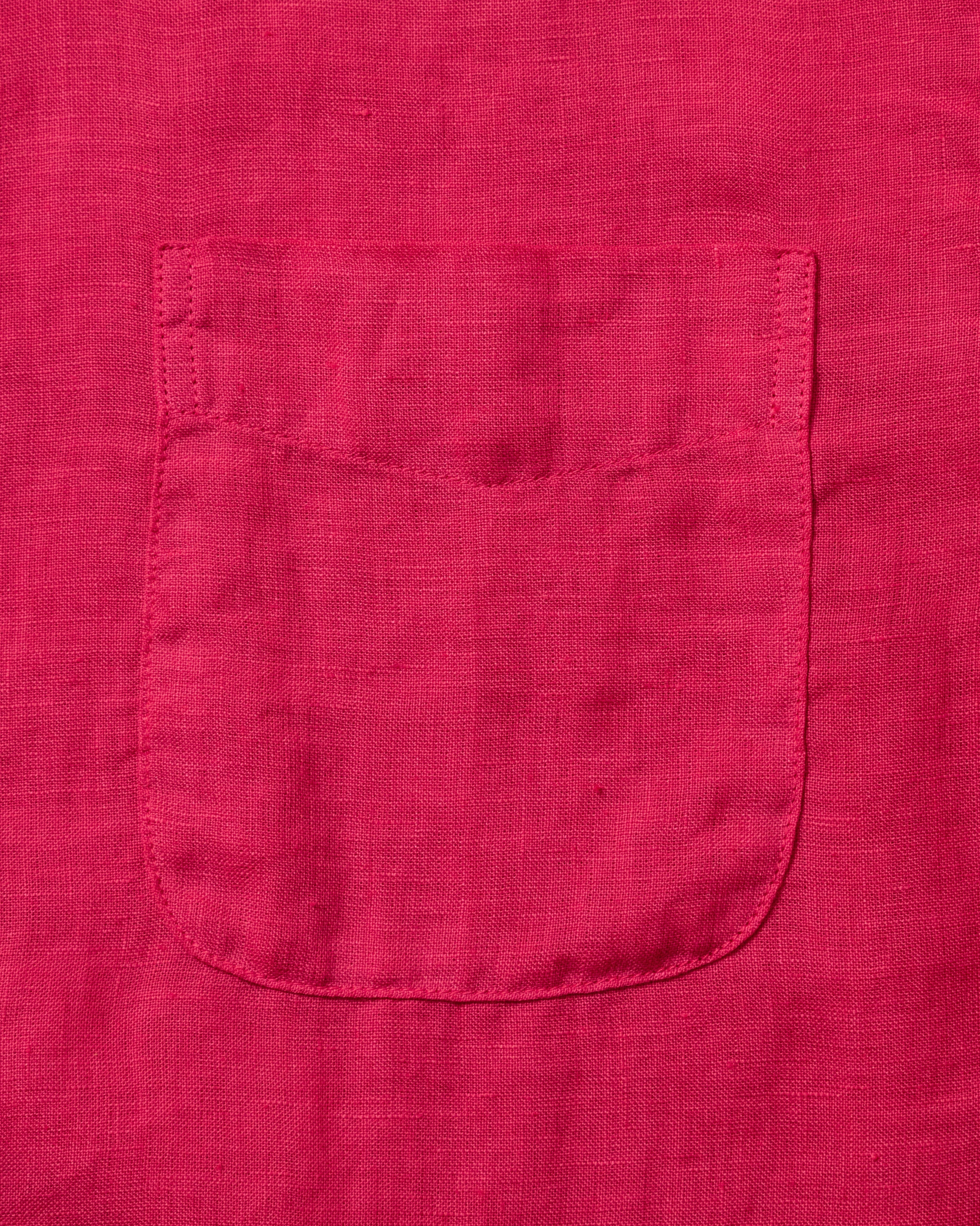 Garment Dyed Linen Shirt in Crimson