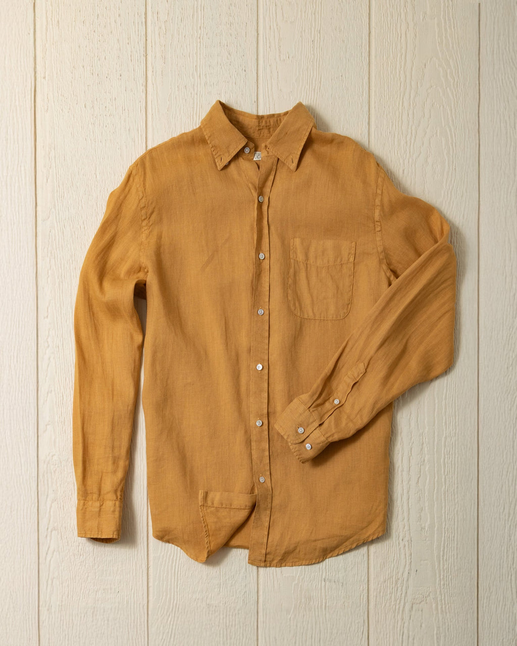 Garment Dyed Linen Shirt in British Khaki