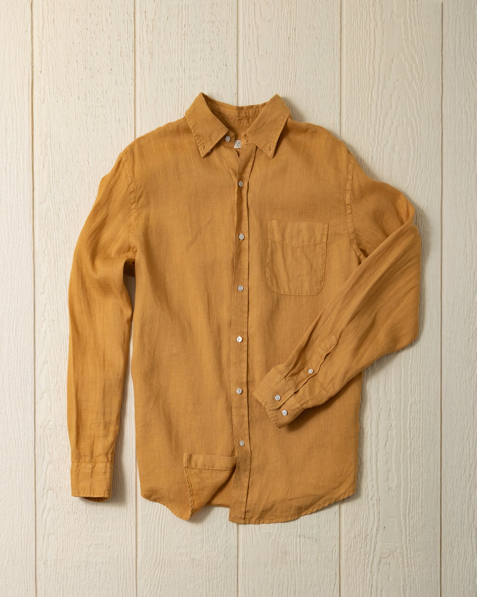 Garment Dyed Linen Shirt in British Khaki