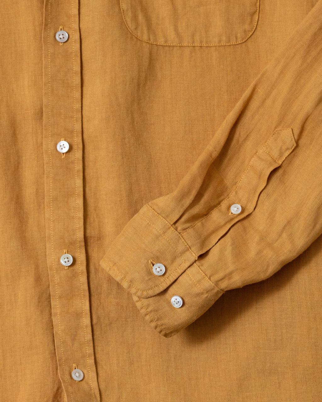 Garment Dyed Linen Shirt in British Khaki