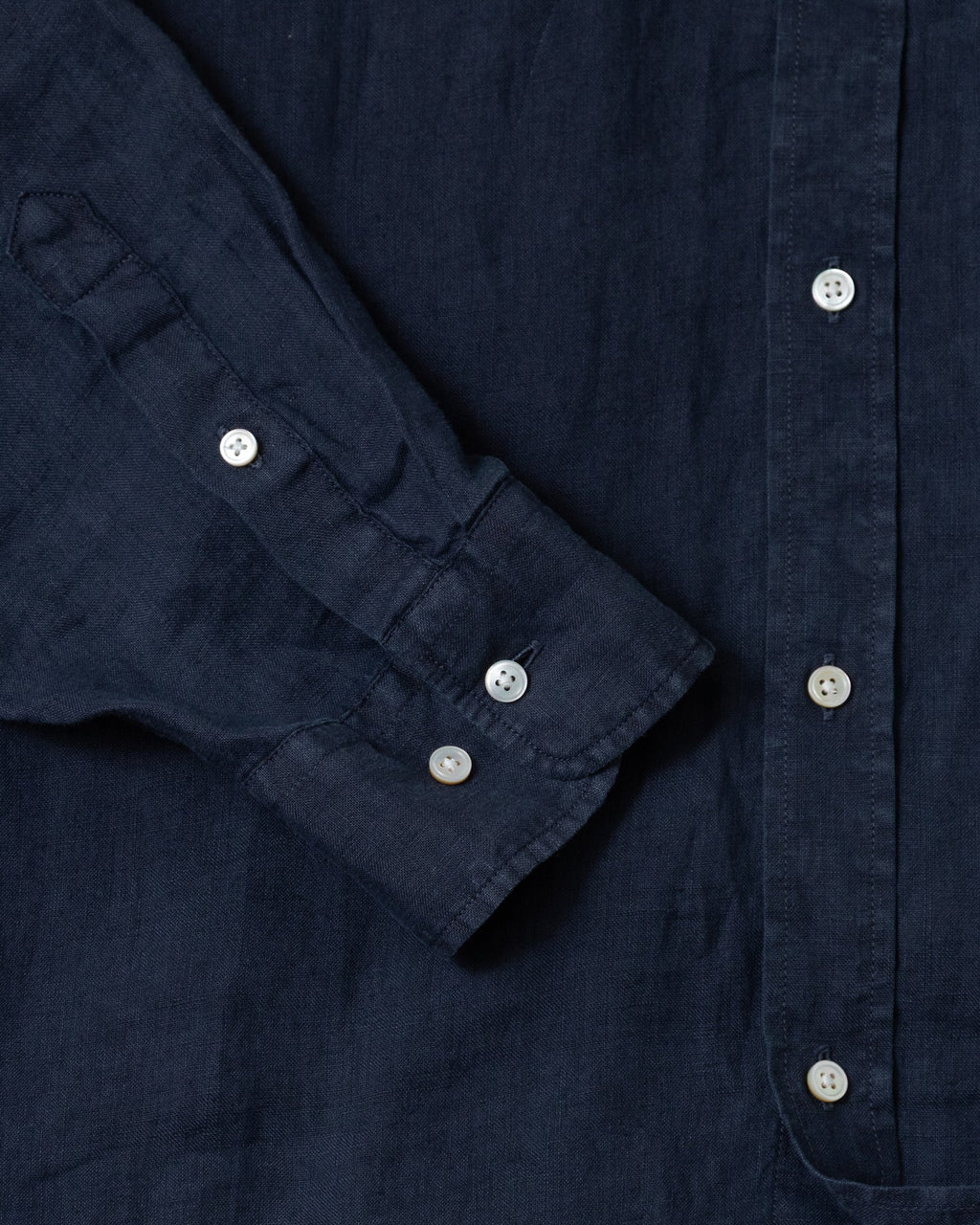 Garment Dyed Linen Shirt in Navy