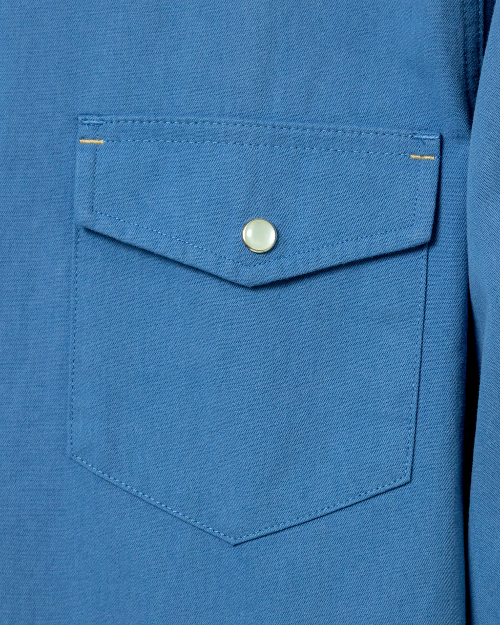 Pearl Snap Shirt in Atlantic Blue