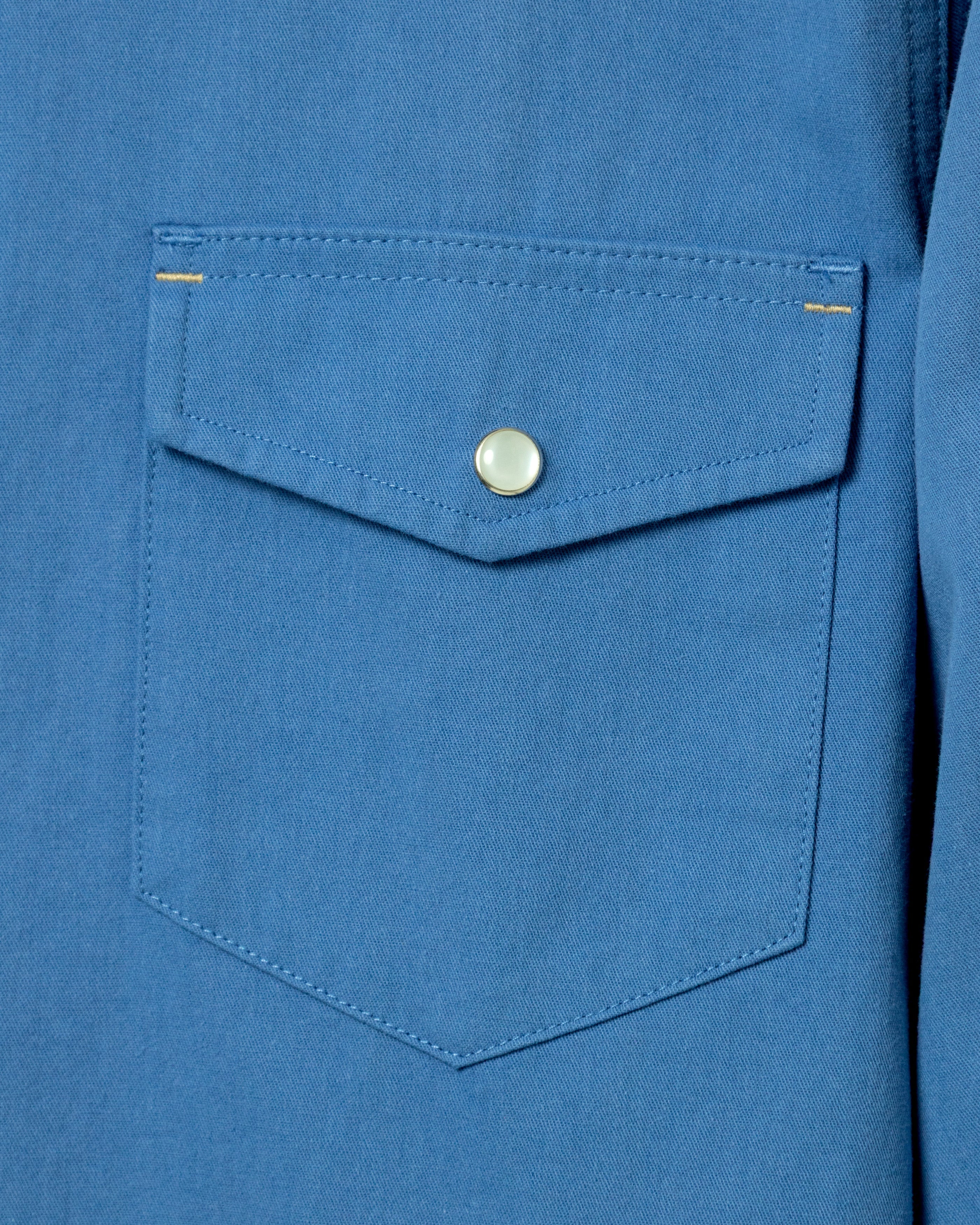 Pearl Snap Shirt in Atlantic Blue
