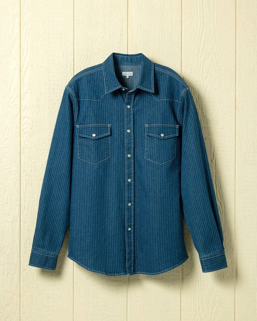 Western Shirt in Denim Pencil Stripe