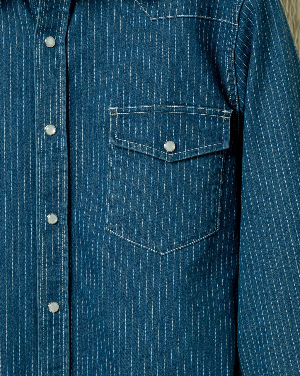 Western Shirt in Denim Pencil Stripe