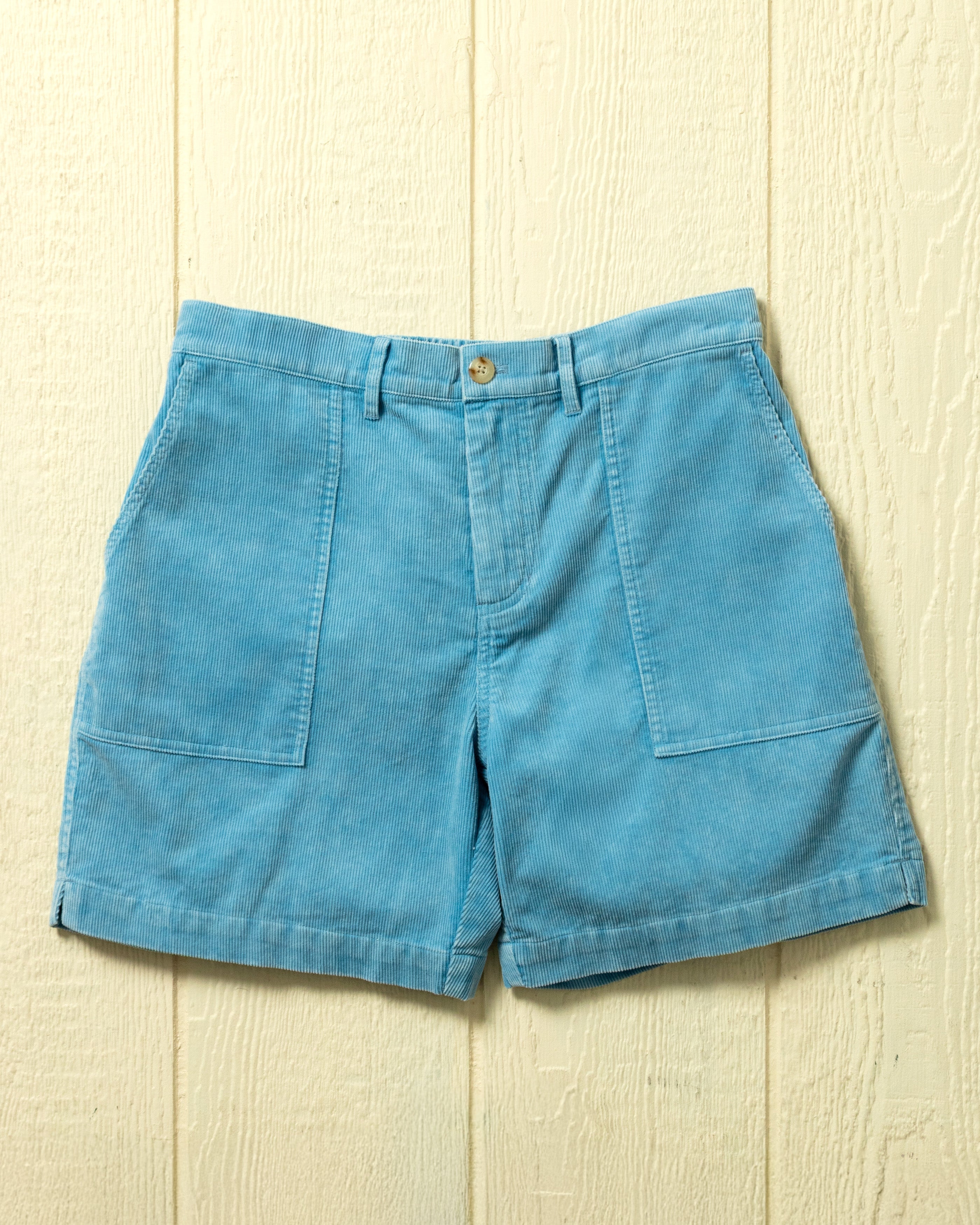 Korte broek van Bimini-blauwe corduroy