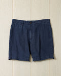 Garment Dyed Linen Short in Navy