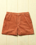 Short in Papaya Seersucker Corduroy