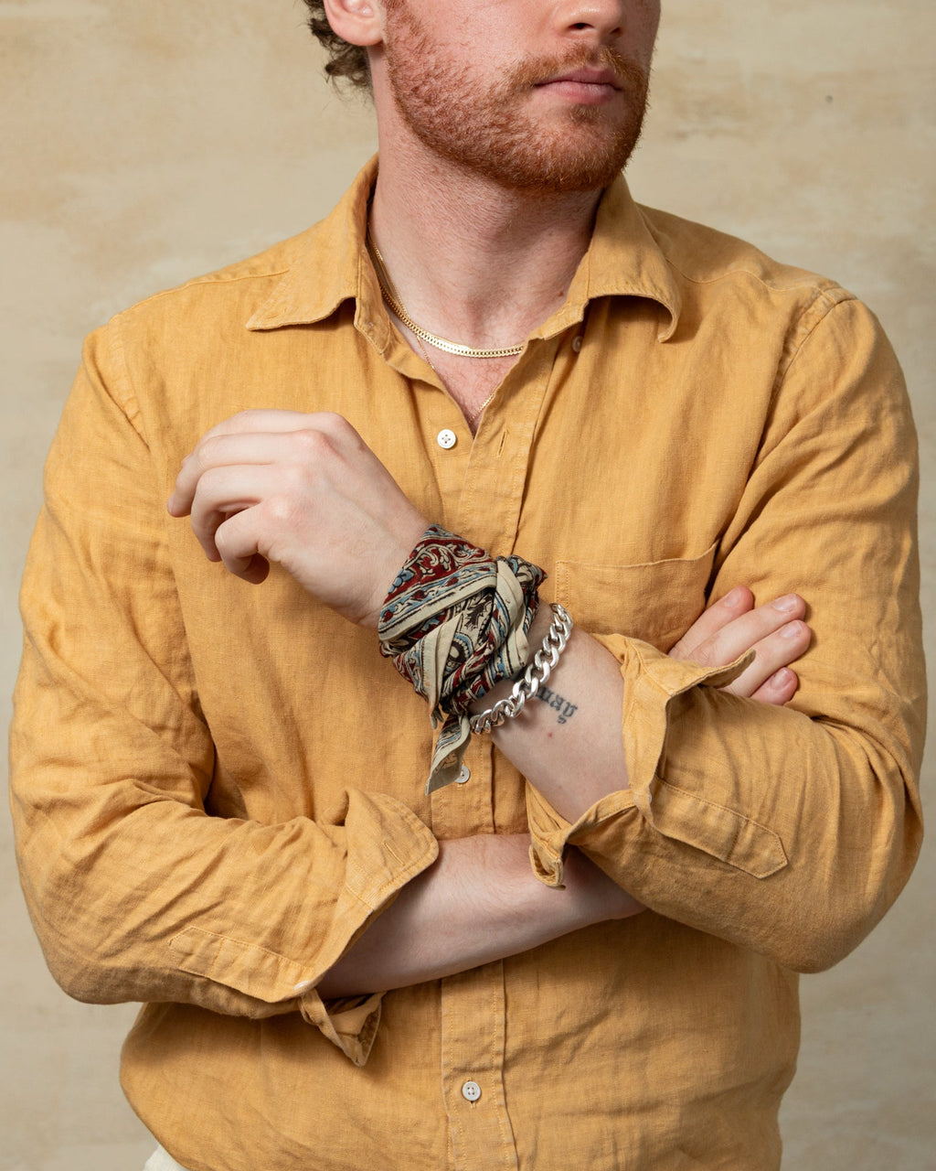 Garment Dyed Linen Shirt in British Khaki