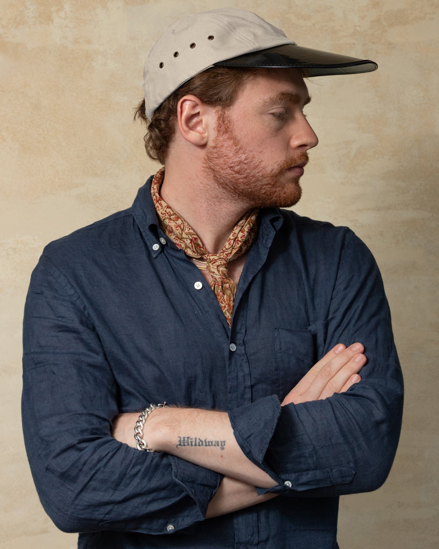 Garment Dyed Linen Shirt in Navy